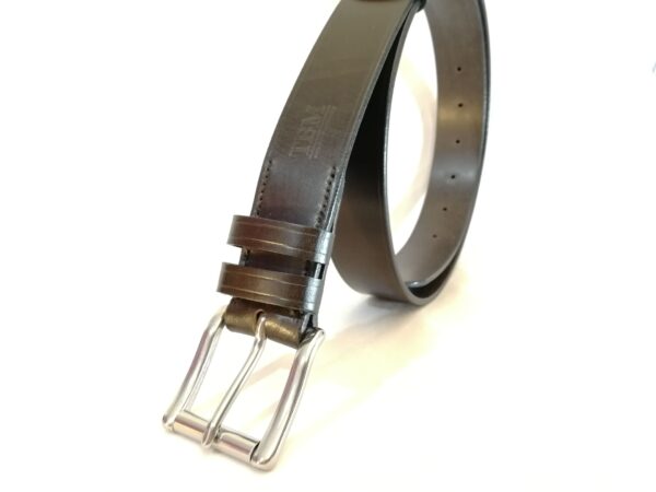 Belt - Classic in Sedgwick Dark Havana (DKH) Leather, Black ed st with stainless steel West End roller (SSWR) buckle in 1.5 ( 112) inch width - standing