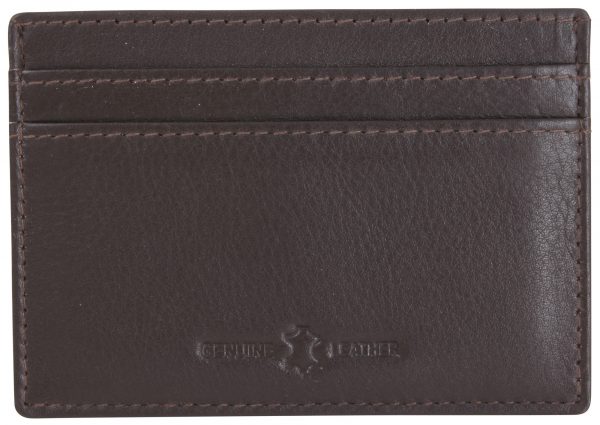 Slimline RFID Card Case by Dalaco Brown empty