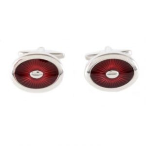 Cufflinks - Burgundy Starburst Enamel Oval