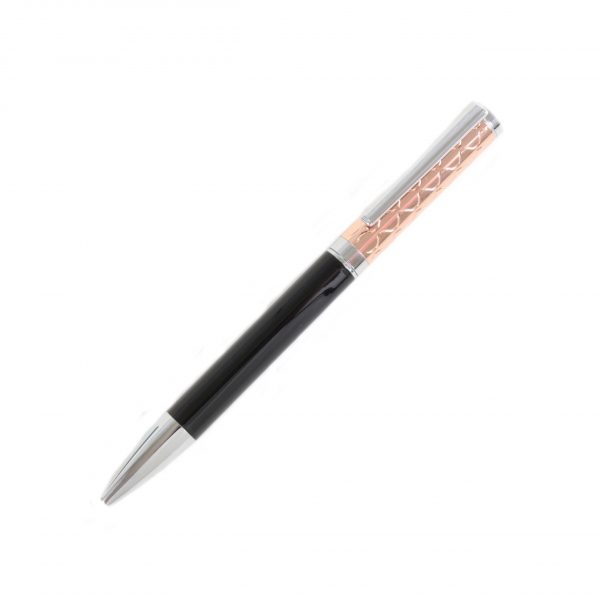 Rose Gold & Black Ballpoint Pen from Dalaco