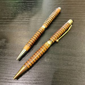 Natural colour stylus leather pens by Leather Pens of Somerset