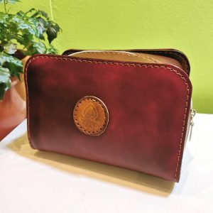 Wash Bag - Walnut and Burgundy by BSC