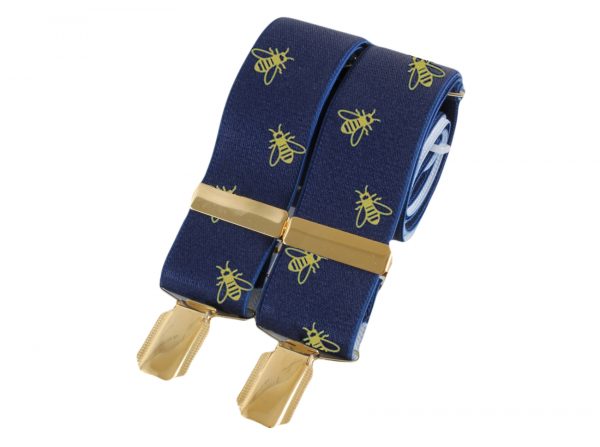 Navy Braces with yellow Bee design_BR-056