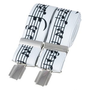 Braces in White with Black Music Notes from Dalaco