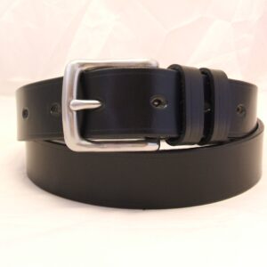 Belt - Classic style in Sedgwick (SFG) Black Bridle Butt leather with 1 1/4 (114) inch wide stainless steel West End (sswe) buckle. By The Belt Makers