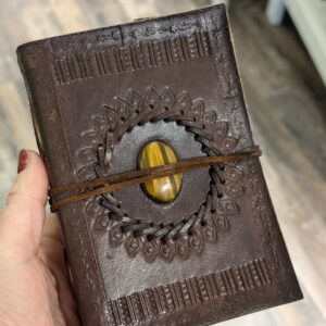 A5 buffalo leather and cotton paper journal by Paper High - tiger's eye