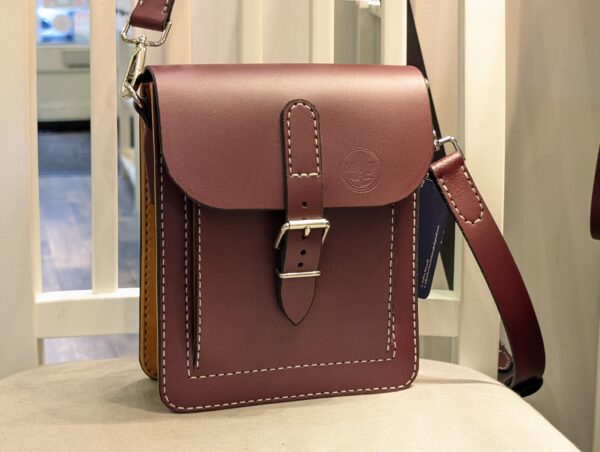 Burgundy Half Satchel by Michael James Leather