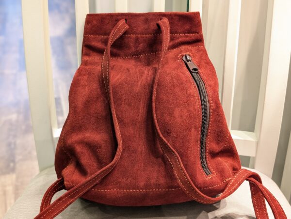 Red Drawstring Bag by Heron Bags - back