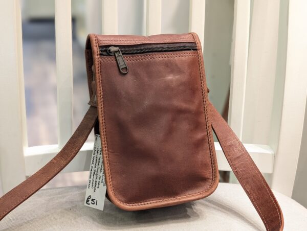 Mini Brown Crossbody Bag by Paper High Fair Trade - back