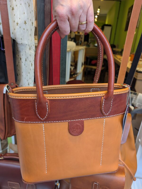 Small dual tone Tote Bag by Michael James Leather