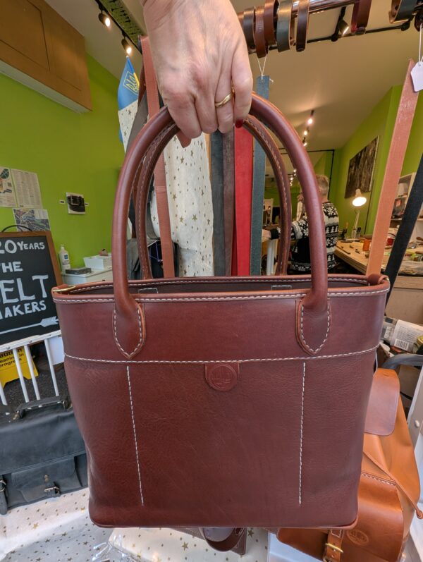 Large chestnut Tote Bag by Michael James Leather