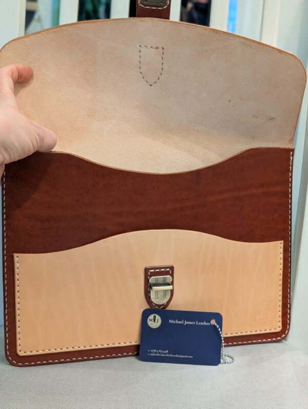 Tablet Case with Pocket by Michael James Leather - open