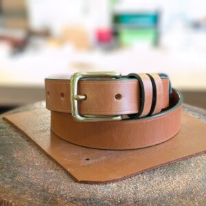 Belt - Sedgwick Light Havana with Green Trims