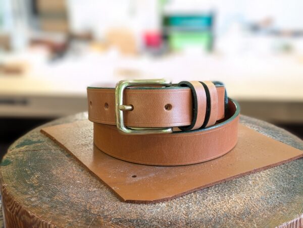 Belt - Sedgwick Light Havana with Green Trims