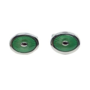 Cufflinks - Green Starburst Enamel Oval from Dalaco sq