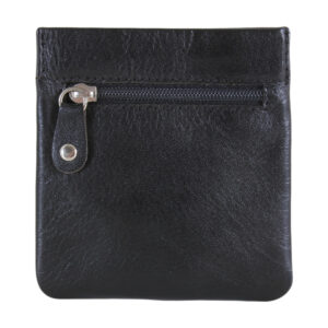 Coin Pouch with zip pocket in Black from Dalaco - zip detail